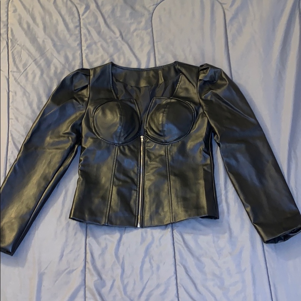 Black leather jacket